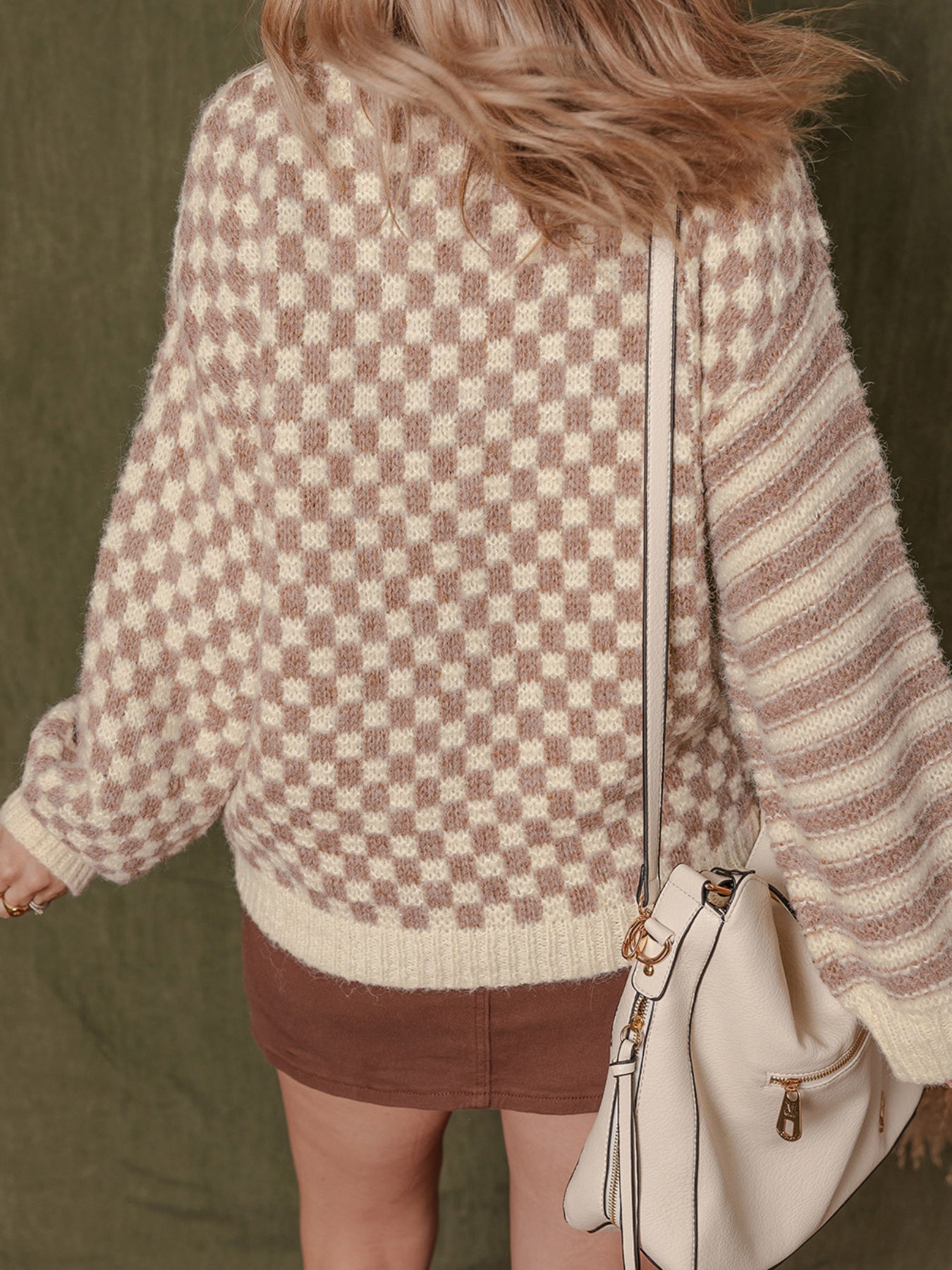 Women'S Elegant Sweater - Beige, Balloon Sleeves, Chic Office to Party Outfit Essential - Fall\u002FWinter Women'S Sweater, Casual Winter Wear, Asymmetrical Design, Quality Stitching, Stylish Pullover, Casual Wear Lovers