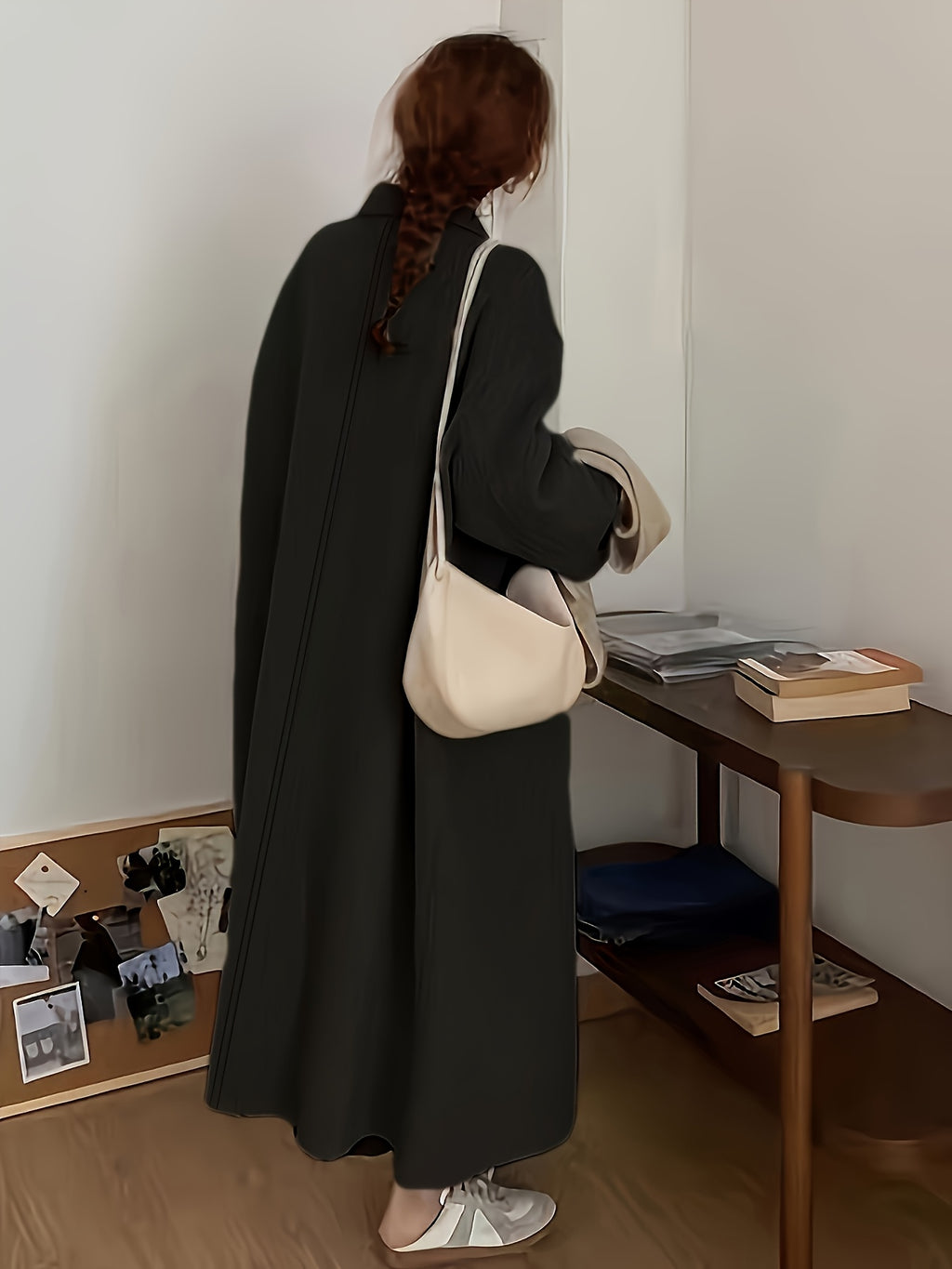 Autumn\Winter Casual Double-Breasted Over-the-Knee Long Coat, Seasonal Fashion, Autumn Coat, Classic Style, Elegant Design, Structured Fit, Nonstretch Fabric, Outerwear Piece, Kneelength Jacket, Daily Wear, Fashion Lovers