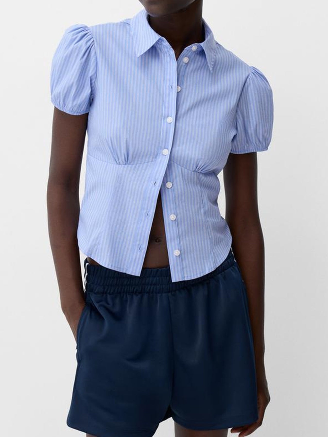 Vintage Plaid Cap Sleeve Fitted Blouse Tops Cottage Aesthetic Y2k Button Up T-shirt Y2k Gingham Crop Tops Women Retro Tees