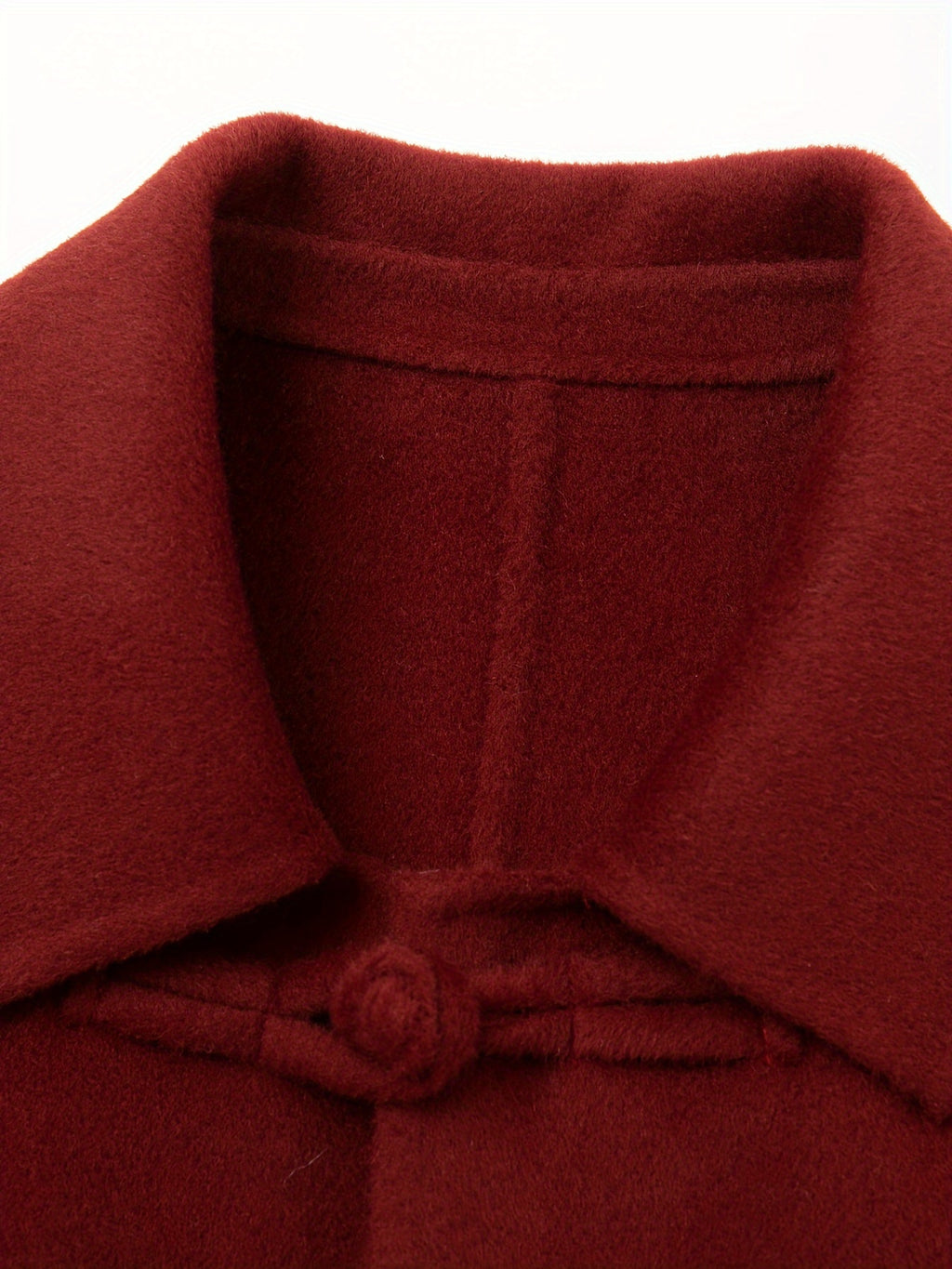 100% Wool Red Double-Faced Coat - Stylish Belted Woolen Winter Coat for Women, Winter Outerwear | Stylish Red Coat | Belted Coat