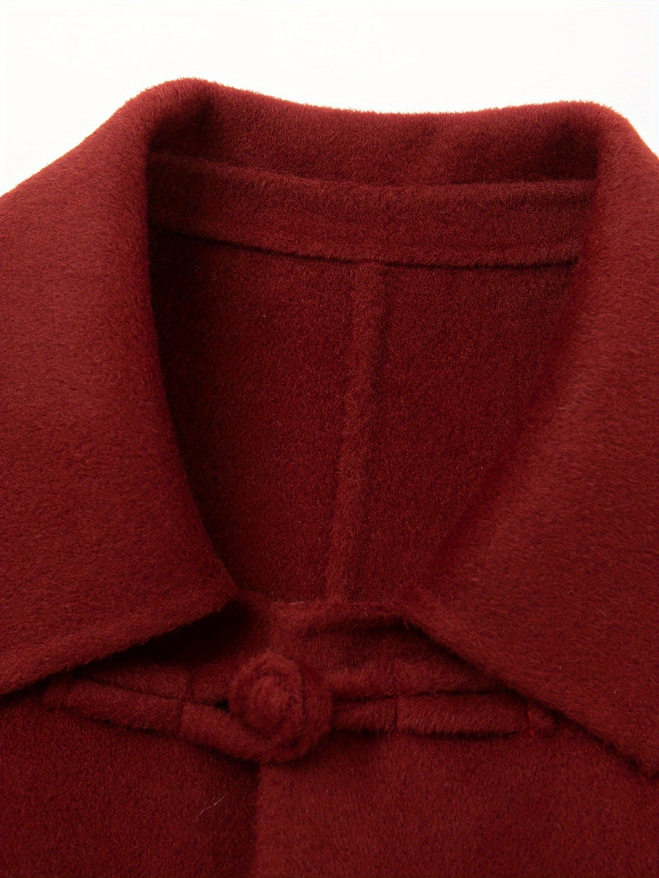 100% Wool Red Double-Faced Coat - Stylish Belted Woolen Winter Coat for Women, Winter Outerwear | Stylish Red Coat | Belted Coat