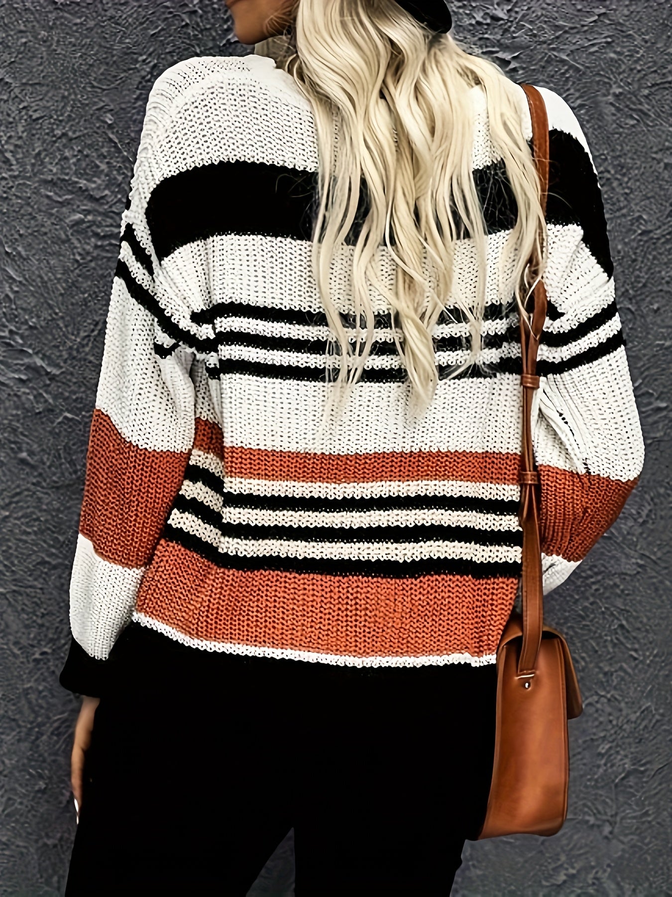 Casual Loose Women'S Striped Sweater