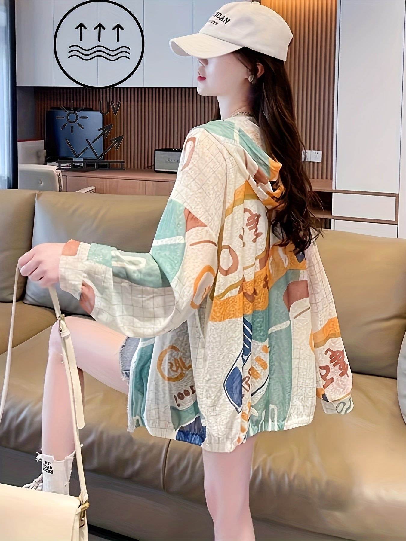 Fashionable breathable and high-end clothes for women in summer new hooded casual mid-length thin jacket beautiful clothes