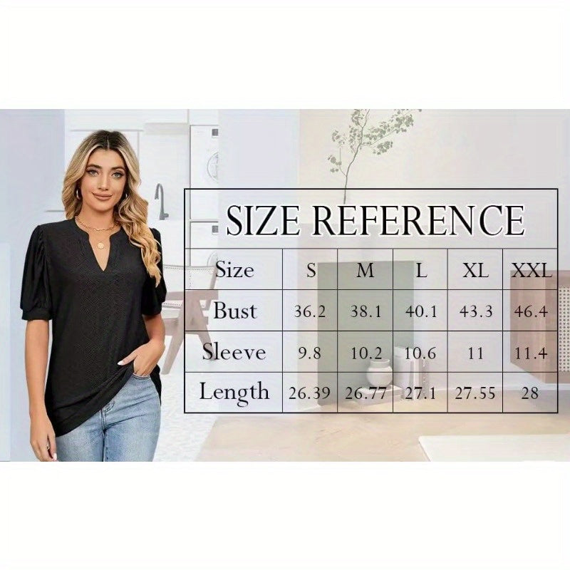 Womens Summer Tops V Neck Ruffle Sleeve Blouses Short Sleeve Casual Tops T-Shirts
