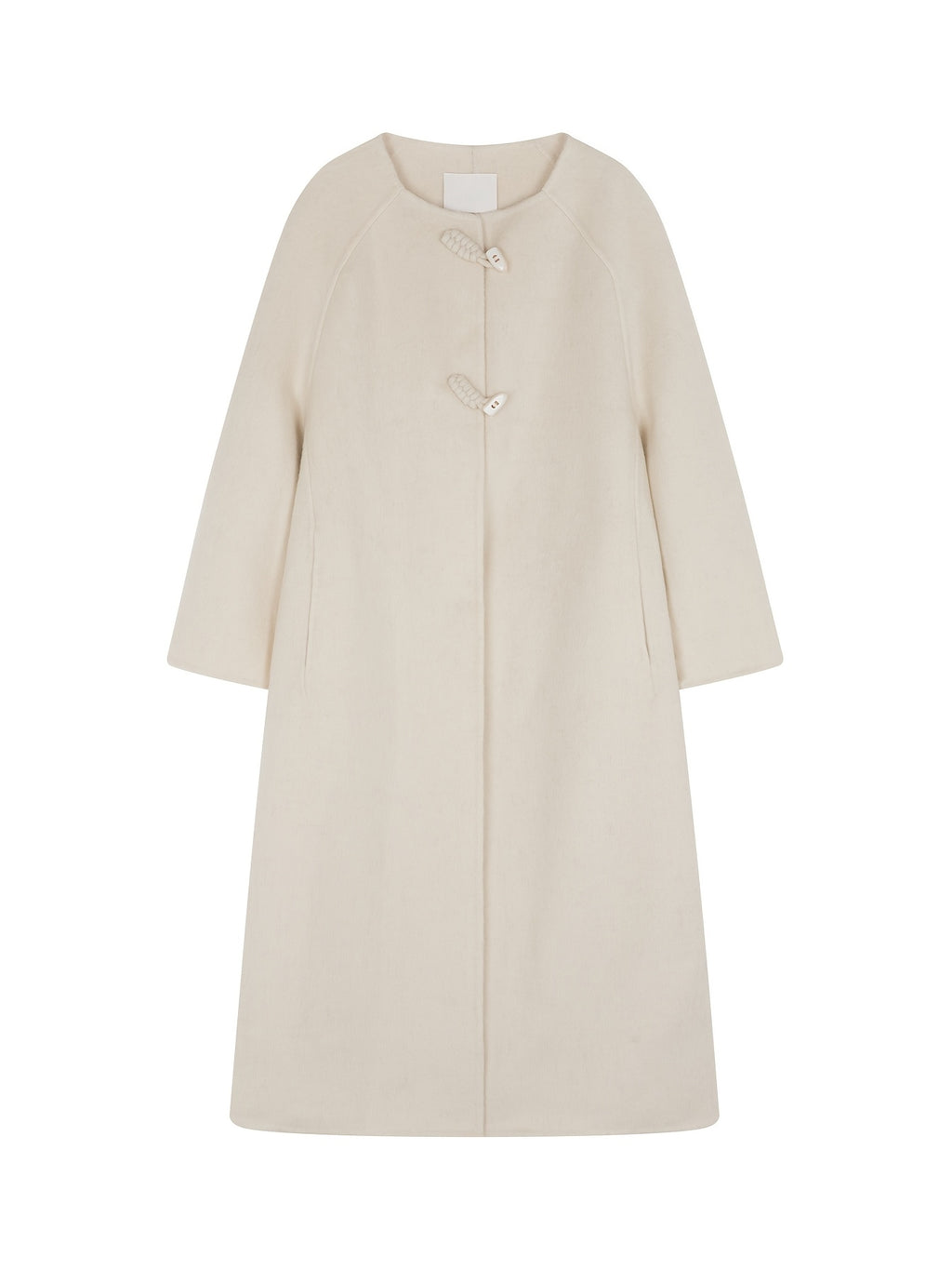 Women's Winter Tweed Coat - Long Alpaca Coat with Pockets, H-Silhouette Regular Fit, Dry Clean Only Elegant Outerwear