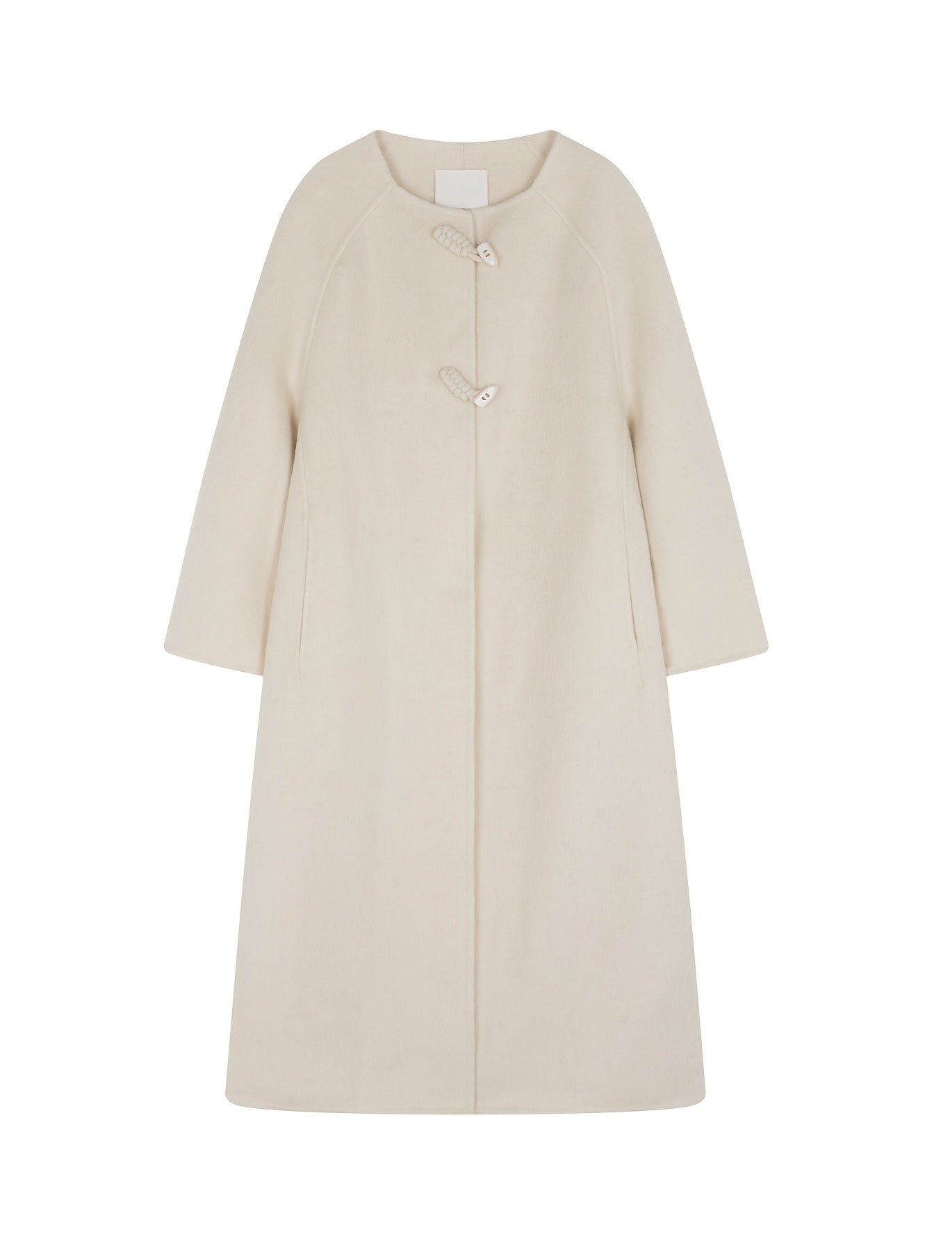 Women's Winter Tweed Coat - Long Alpaca Coat with Pockets, H-Silhouette Regular Fit, Dry Clean Only Elegant Outerwear
