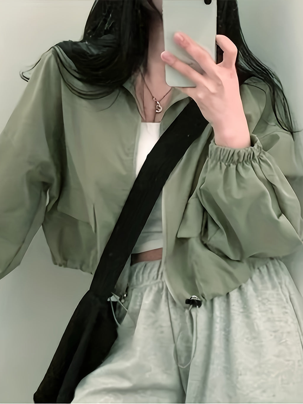 Women'S Lightweight Casual Windbreaker Jacket - Olive Green, Short Length, Zip-Up with Drawstring Hood, Long Sleeves, Perfect for Spring\u002FFall Outings, Spring Outerwear | Casual Style Jacket | Zippered Jacket, Windbreaker