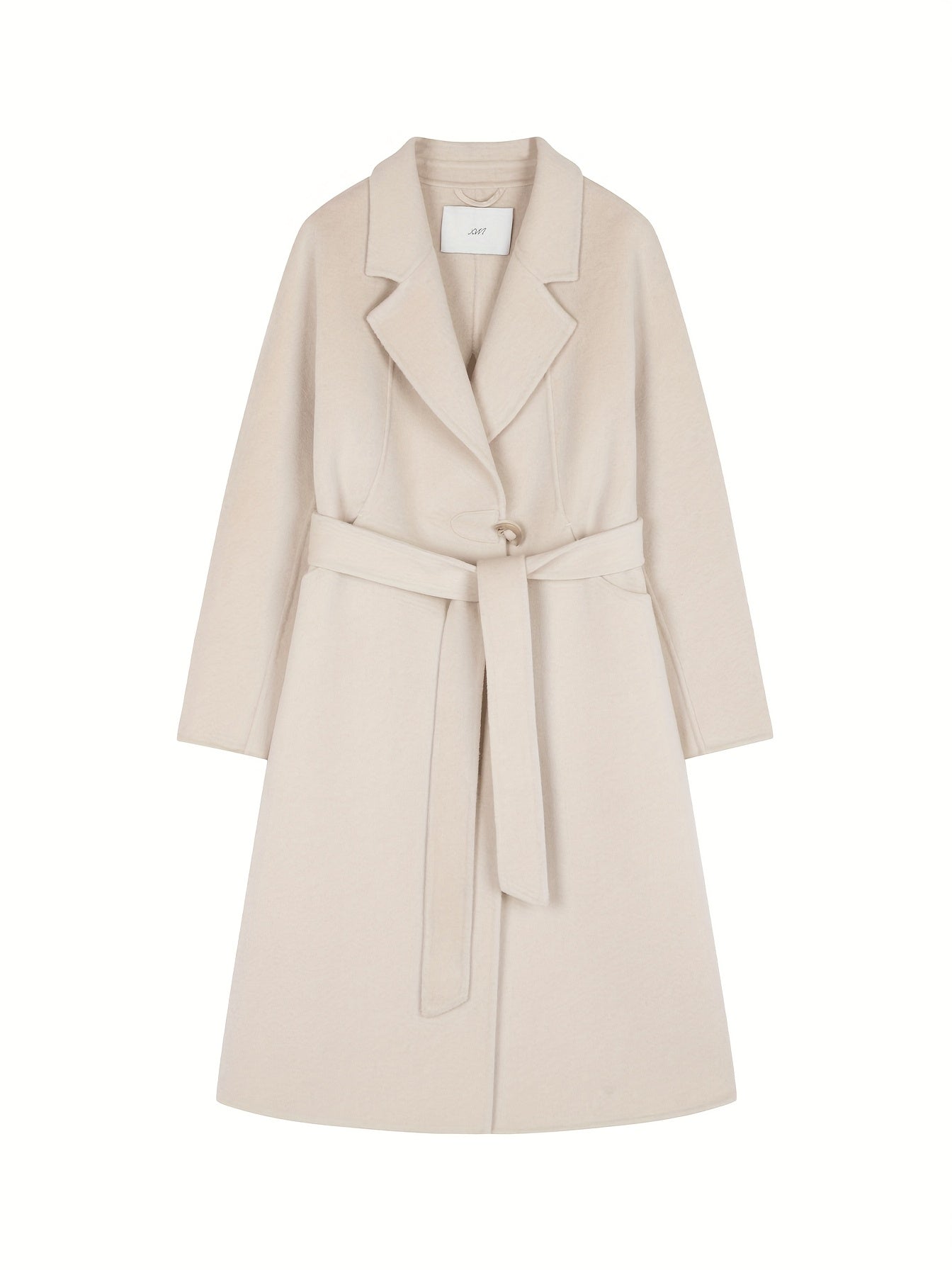 Long Autumn and Winter Double-sided Wool Coat with Elegant Suit Collar for Women